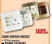 Euro Switch Socket (White) Each