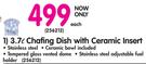  3.7L Chafing Dish With Ceramic Insert-Each