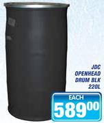 JDC Openhead Drum Black-220Ltr Each