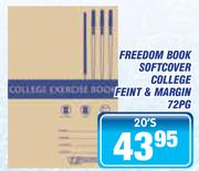 Freedom Book Softcover College Feint & Margin 72Pg-20's