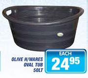 Olive H/Wares Oval Tub-50Ltr Each