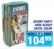 Escort Panty Hose Glossy Assorted Color-1x6's