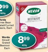 Werda Sliced/Grated Beetroot-420gm