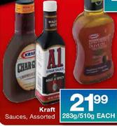 Kraft Sauces-283gm/510gm Each