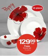 Poppy Dinner Set-12 piece per set