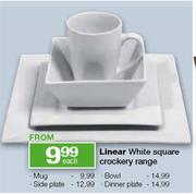 Linear White Square Crockery Range Mug-each