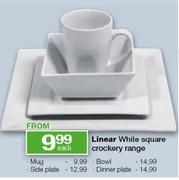 Linear White Square Crockery Range Bowl-each