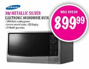Samsung 30L Metallic Silver Electronic Microwave Oven 