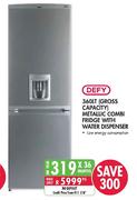 Defy Metallic Combi Fridge with Water Dispenser-360 Ltr (Gross Capacity)