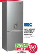 KIC Metallic Combi Fridge With Water Dispenser-346 Ltr