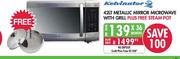 Kelvinator 42 Ltr Metallic Mirror Microwave with Grill + Free Steam Pot