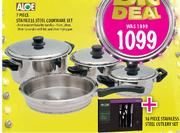 Aloe Stainless Steel Cookware Set-7 Piece