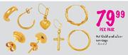 9ct Gold & Silver Earrings-per pair