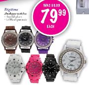 Digitime Analogue Watches-Each