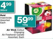 Air Wick Colour Changing Air Freshener Candle Assorted Each-155g