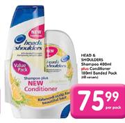 Head & Shoulders Shampoo 400ml + Conditioner 180ml Banded Pack75.99