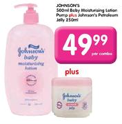 Johnson's Baby Moisturising Lotion Pump 500ml + Johnson's Petroleum Jelly 250ml-per combo