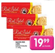 Bakers Red Label Lemon Creams-3 x 200g