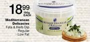 Mediterranean Delicacies Feta & Herb Dip Regular & Low Fat-190g Each