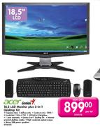 Acer Genius 18.5" LCD Monitor Plus 3-In-1 Desktop Kit Per Kit