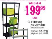 4 Tier 30 kg Plastic Shelf