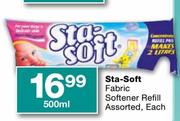 Sta-Soft Fabric Softener Refill Assorted-500ml