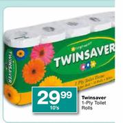 Twinsaver 1-Ply Toilet Rolls-10's