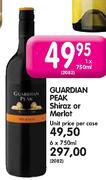 Guardian Peak Shiraz Or Merlot-6 x 750ml