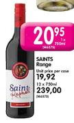 Saints Range-Unit Price Per Case