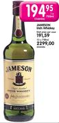 Jameson Irish Whiskey-Unit Price Per Case 