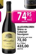 Allesverloren Shiraz Or Cabernet Sauvignon-Unit Price Per Case