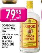 Gordon's London Dry Gin-12 x 750ml