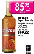 Klipdrift Export Brandy-Unit Price Per Case 