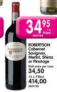 Robertson Cabernet Sauvignon,Merlot,Shiraz Or Pinotage-Unit Price Per Case 
