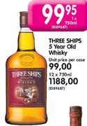 Three Ships 5 Year Old Whisky-Unit Price Per Case