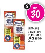 Infacare 100% Pure Fruit Juice Blend Assorted-6 x 200ml