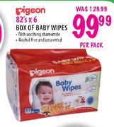 Pigeon Baby Wipes-82's x 6 per pack