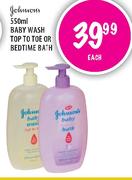 Johnson's Baby Wash Top to Toe or Bedtime Bath-550ml each