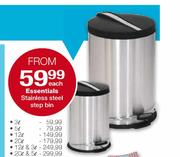 Essentials Stainless Steel Step Bin-3Ltr Each