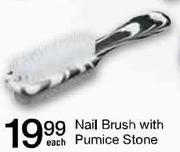 Nail Brush With Pumice Stone-Each