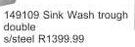 Sink Wash Trought Double s/Steel