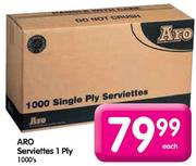 Aro Serviettes 1 Ply-1000's