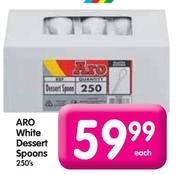 Aro White Dessert Spoons-250's