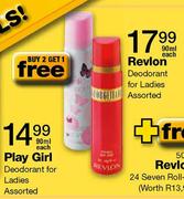 Revlon Deodorant For Ladies Assorted-90ml Each