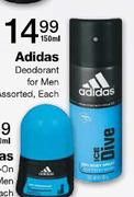 Adidas Deodorant For Men Assorted-150ml Each