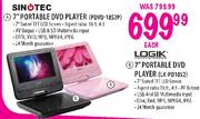 Logik 7" Portable DVD Player(LK-PD1052)-Each