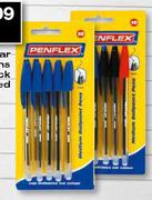 Penflex Clear Ballpoint Pens Blue/Assorted-10-pack per pack
