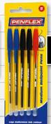 Penflex Clear Ballpoint Pens -5 Pack