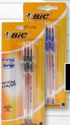 Bic Crystal Grip Ballpoint Pens -2 Pack