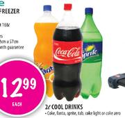 Cool Drinks (Coke, Fanta, Sprite, Tab, Coke Light or Coke Zero)-2 Ltr each